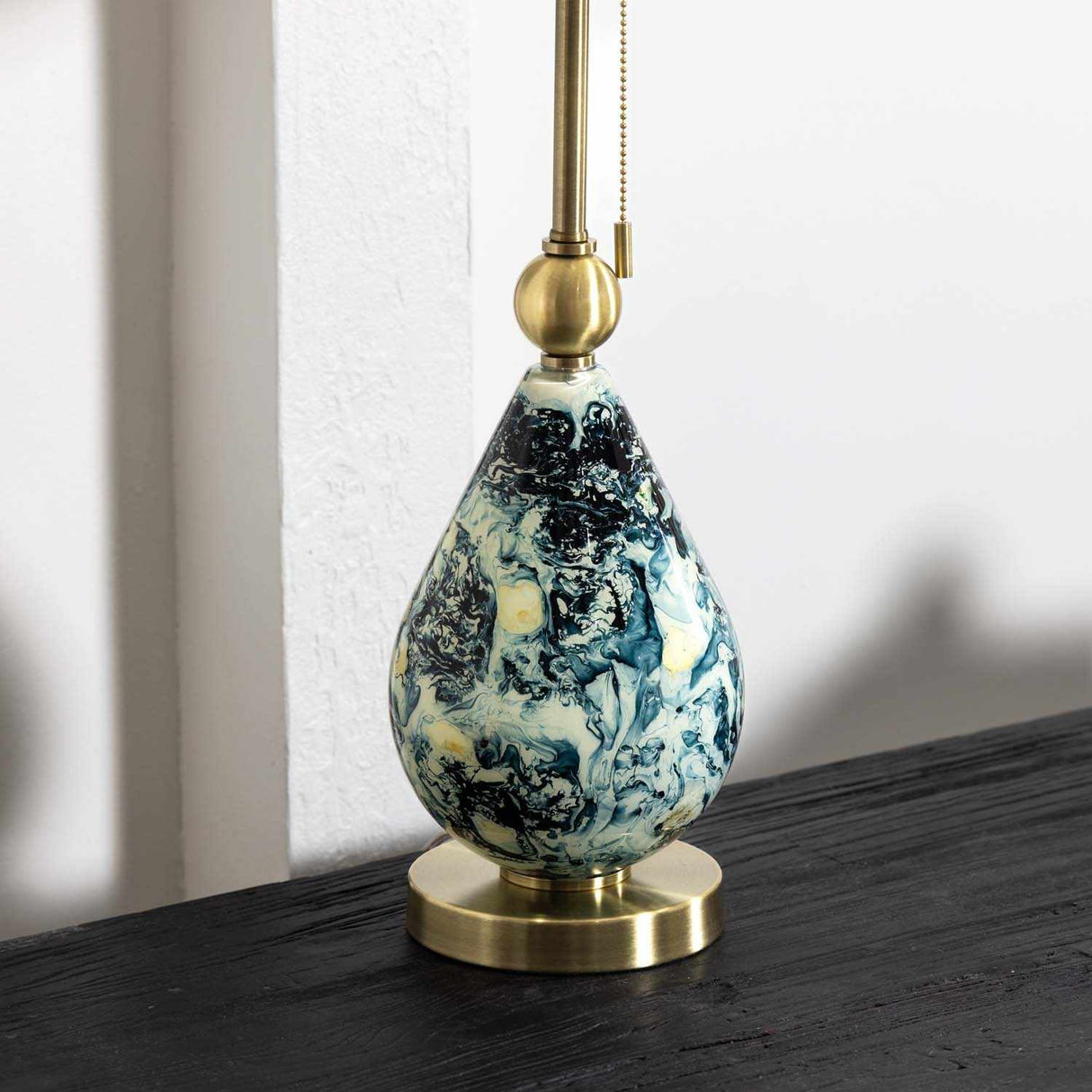 Katipunan Aqua Gold Metallic Brass Table Lamp-Lighting-Parc Decor