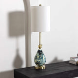 Katipunan Aqua Gold Metallic Brass Table Lamp-Lighting-Parc Decor