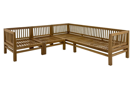 Kauai Natural Outdoor Chaise Couch Set with Sunbrella Cushions-Couch-Parc Decor