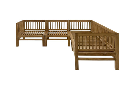 Kauai Natural Outdoor Chaise Couch Set with Sunbrella Cushions-Couch-Parc Decor