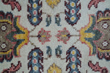 Kelly Turkish Design Ivory And Blue Hand Knotted Wool Rug