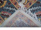 Kelly Turkish Design Ivory And Blue Hand Knotted Wool Rug