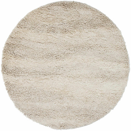 Kettering Solid Cream Wool Shag Rug-Rugs-Parc Decor