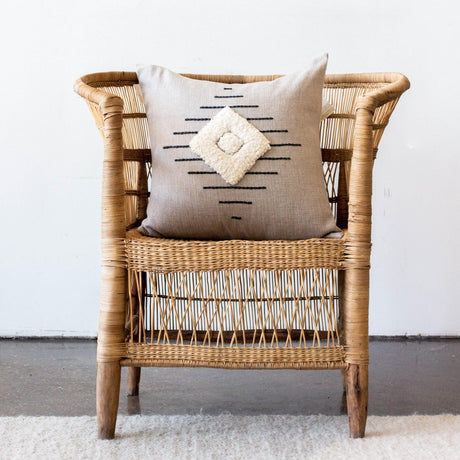 Khanya Throw Pillow in Grey and White