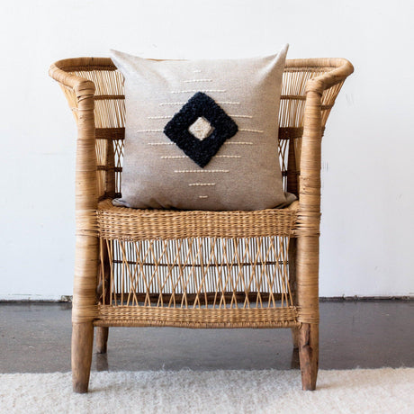 Khanya Throw Pillow in Grey and White-Pillows-Parc Decor