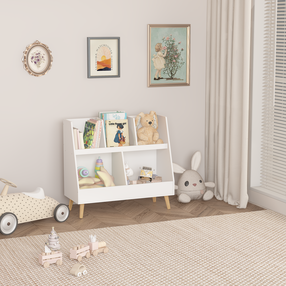Kids Bookcase and Toy Organizer-Storage & Organization-Parc Decor