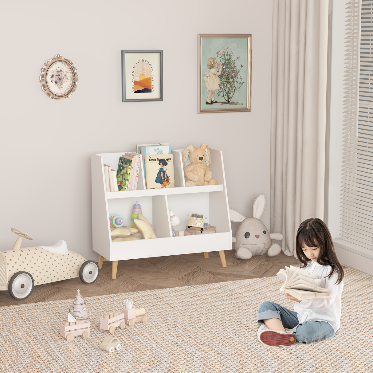 Kids Bookcase and Toy Organizer-Storage & Organization-Parc Decor