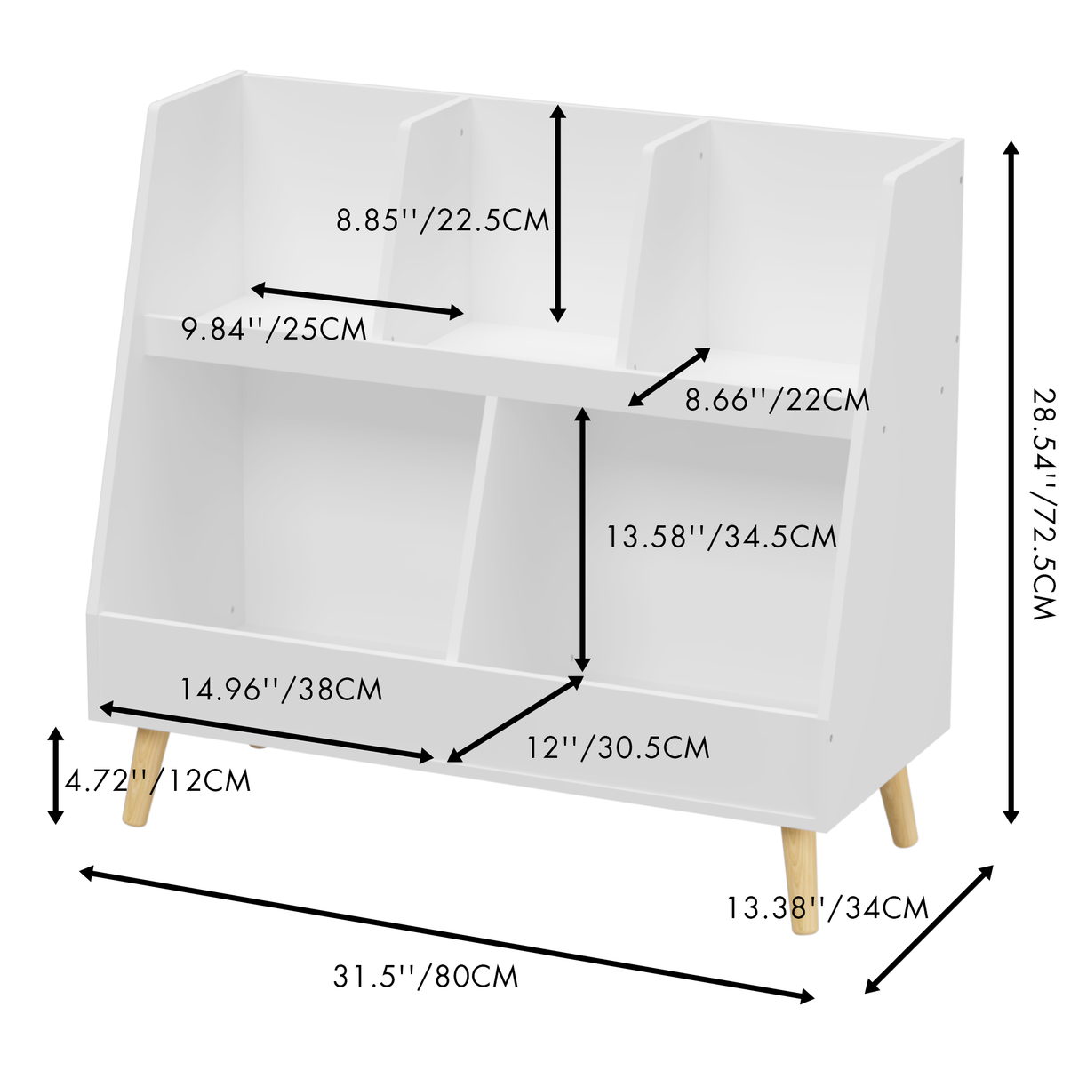 Kids Bookcase and Toy Organizer-Storage & Organization-Parc Decor