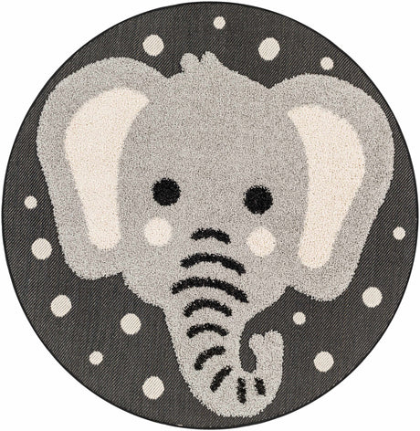 Kids Elephant Animal Print Nursery Area Rug - Clearance-Rugs-Parc Decor