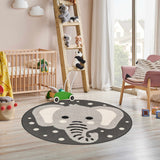 Kids Elephant Animal Print Nursery Area Rug - Clearance-Rugs-Parc Decor