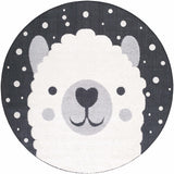 Kids Llama Animal Print Nursery Area Rug - Clearance-Rugs-Parc Decor