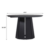 Koa 48" Round Solid Wood Pedestal Dining Table