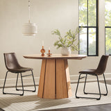 Koa 48" Round Solid Wood Pedestal Dining Table-Dining / Kitchen-Parc Decor