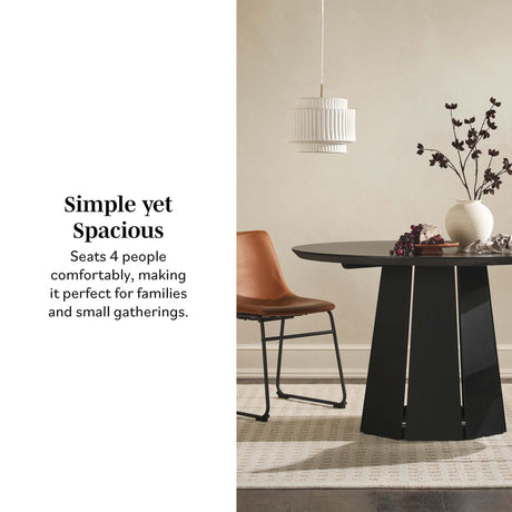 Koa 48" Round Solid Wood Pedestal Dining Table-Dining / Kitchen-Parc Decor