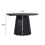 Koa 48" Round Solid Wood Pedestal Dining Table-Dining / Kitchen-Parc Decor