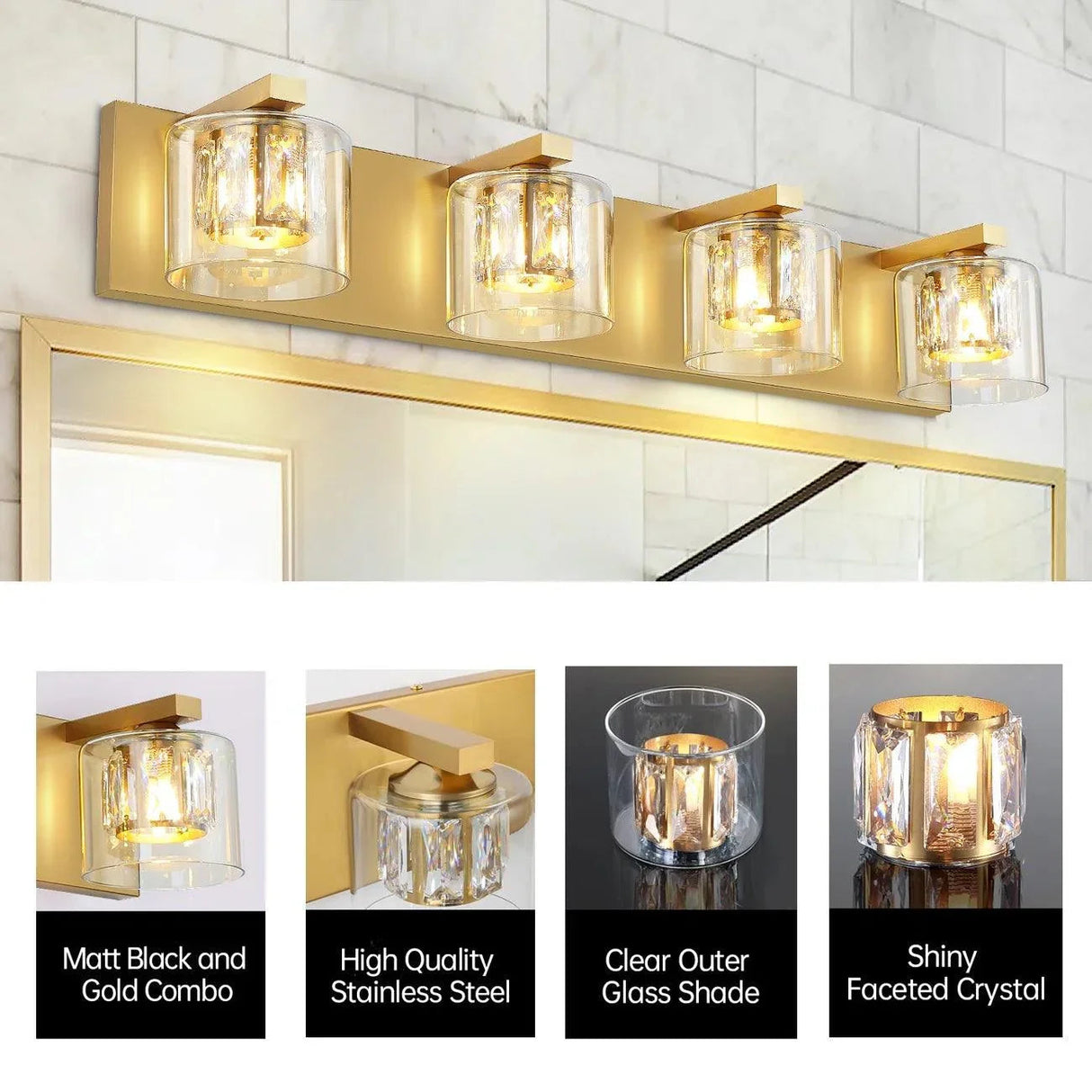 Kolt Modern 4-Light Bathroom Vanity Light