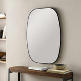 Kopparberg Black Gold Frame Round Mirror-Mirrors-Parc Decor
