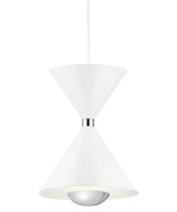Kordan 8"W 1-Light LED Matte White Metal Hourglass Mini Pendant Light Fixture by Kichler