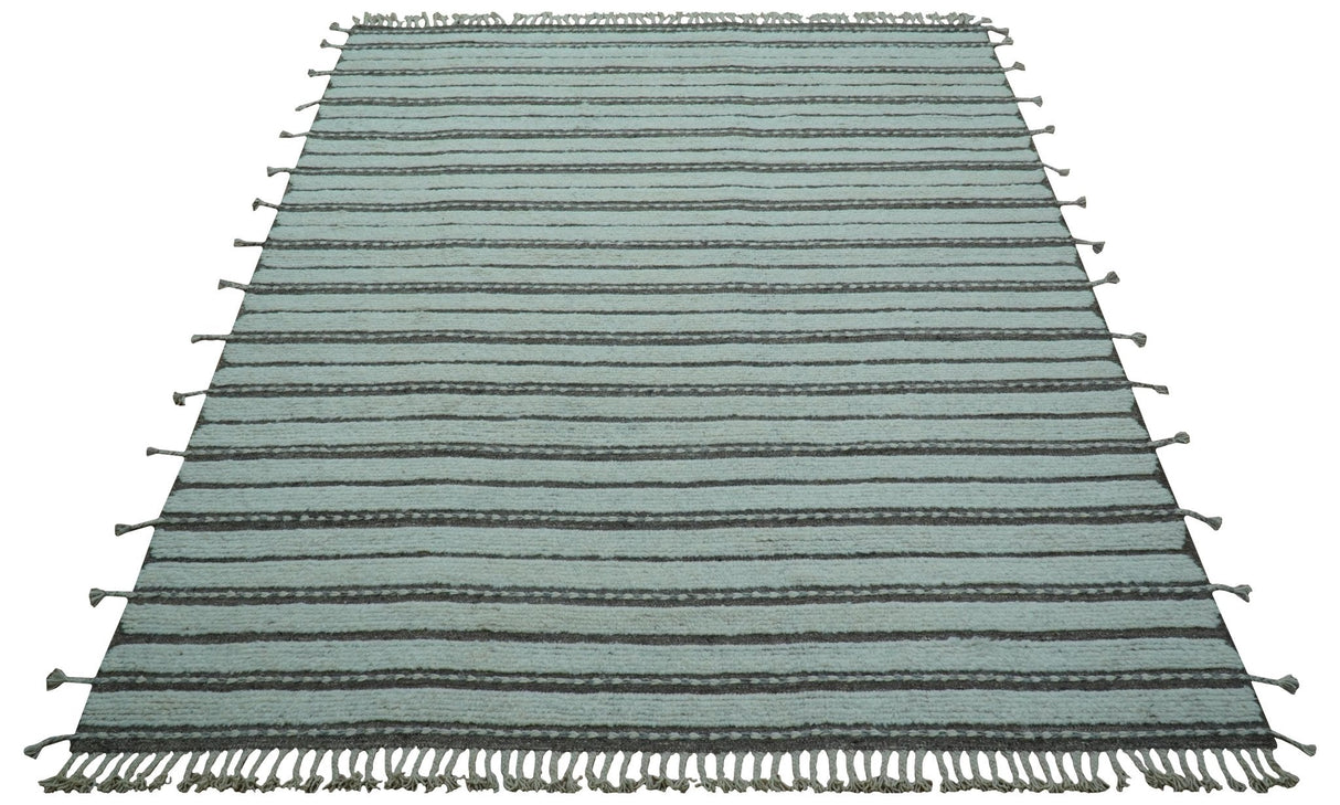 Krabi Contemporary Ivory And Brown Hand Knotted Wool Rug
