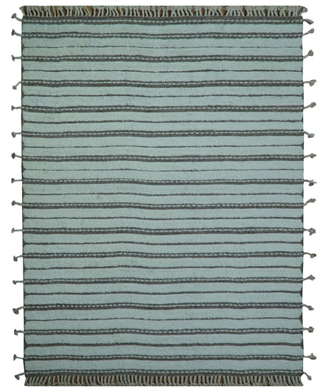 Krabi Contemporary Ivory And Brown Hand Knotted Wool Rug