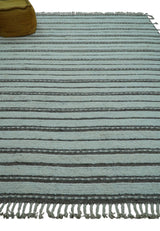 Krabi Contemporary Ivory And Brown Hand Knotted Wool Rug