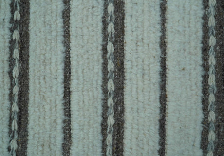 Krabi Contemporary Ivory And Brown Hand Knotted Wool Rug