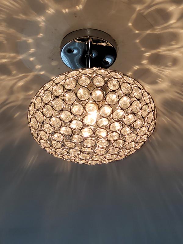 Krystal Ice 9"W 1-Light Semi-Flush Light Fixture by Kichler Chrome Glass Finish-Semi Flush Mount-Parc Decor