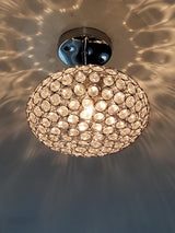 Krystal Ice 9"W 1-Light Semi-Flush Light Fixture by Kichler Chrome Glass Finish-Semi Flush Mount-Parc Decor