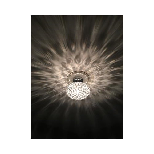 Krystal Ice 9"W 1-Light Semi-Flush Light Fixture by Kichler Chrome Glass Finish-Semi Flush Mount-Parc Decor