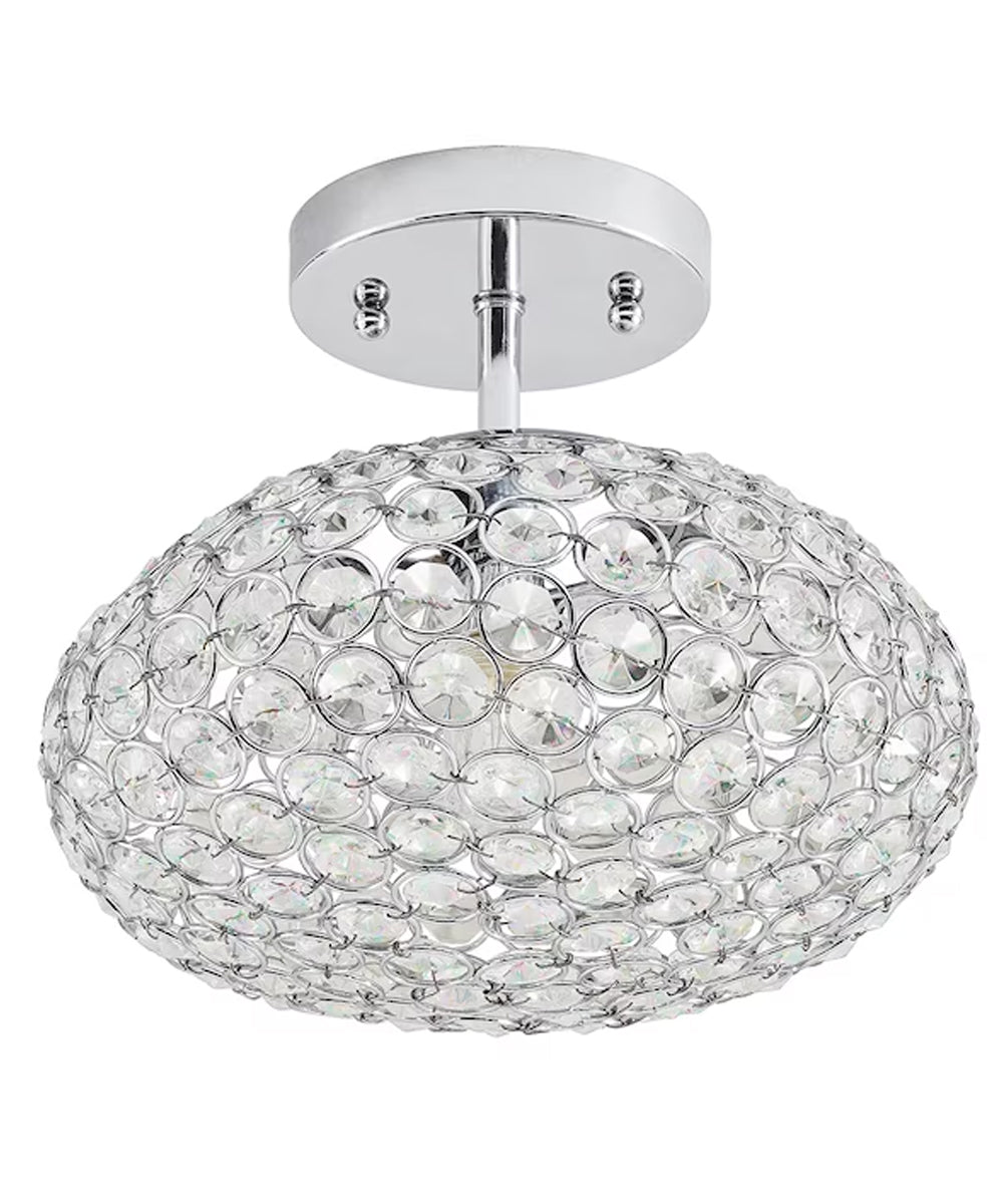 Krystal Ice 9"W 1-Light Semi-Flush Light Fixture by Kichler Chrome Glass Finish-Semi Flush Mount-Parc Decor