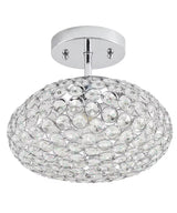 Krystal Ice 9"W 1-Light Semi-Flush Light Fixture by Kichler Chrome Glass Finish-Semi Flush Mount-Parc Decor