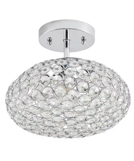 Krystal Ice 9"W 1-Light Semi-Flush Light Fixture by Kichler Chrome Glass Finish-Semi Flush Mount-Parc Decor