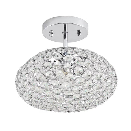 Krystal Ice 9"W 1-Light Semi-Flush Light Fixture by Kichler Chrome Glass Finish