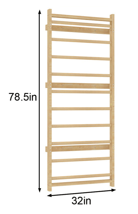 Ladder Wall Panel Add-On for 79" Walnut Modular | Swedish Ladder Climbing Panel (Climber Not Included)