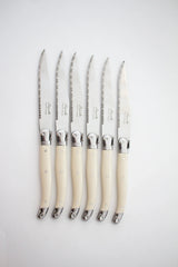 Laguiole Ivory Knives Cutlery Set in Presentation Box, Set of 6
