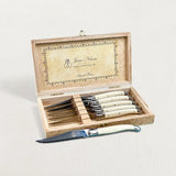Laguiole Ivory Knives Cutlery Set in Presentation Box, Set of 6