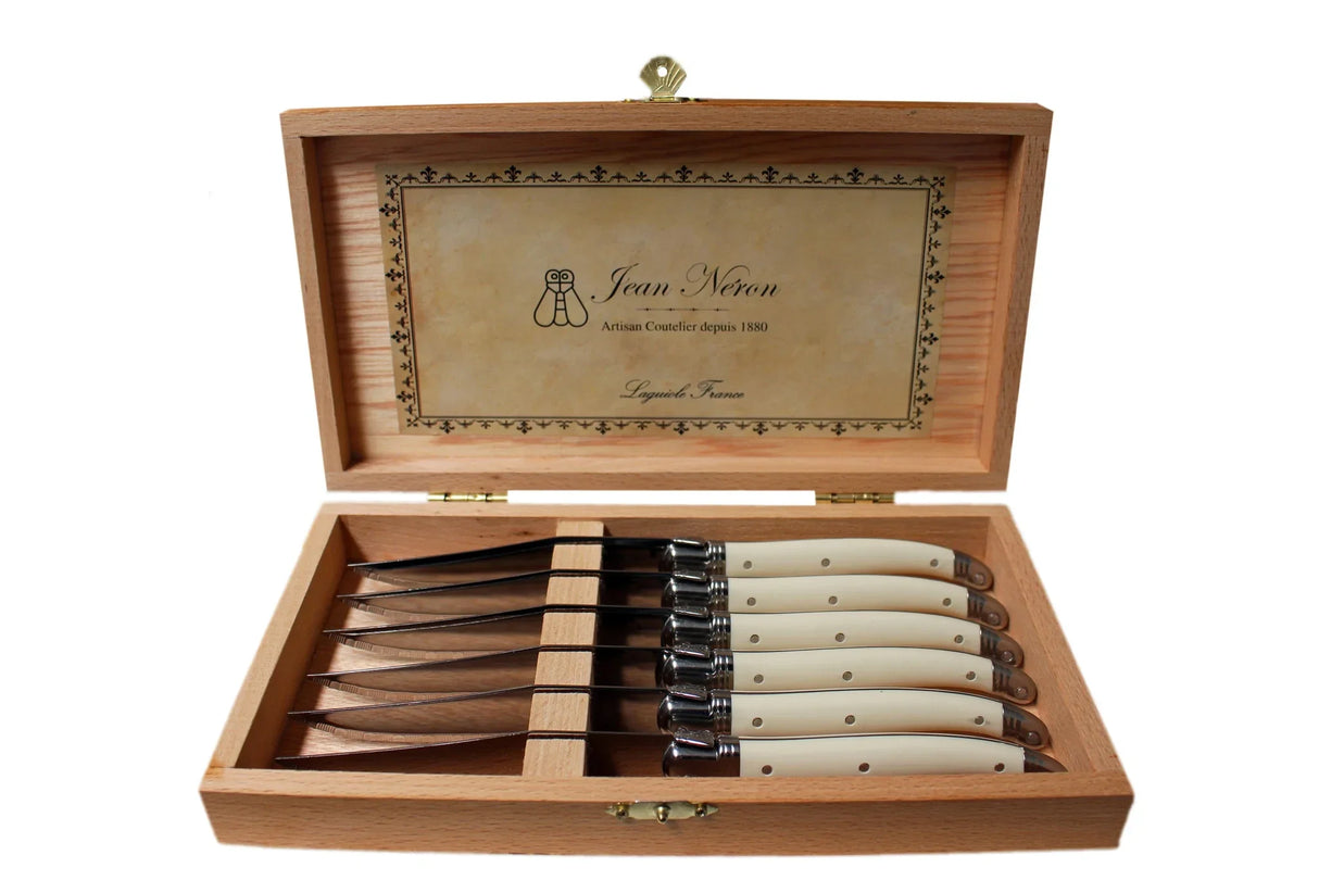 Laguiole Ivory Knives Cutlery Set in Presentation Box, Set of 6-Utensils-Parc Decor