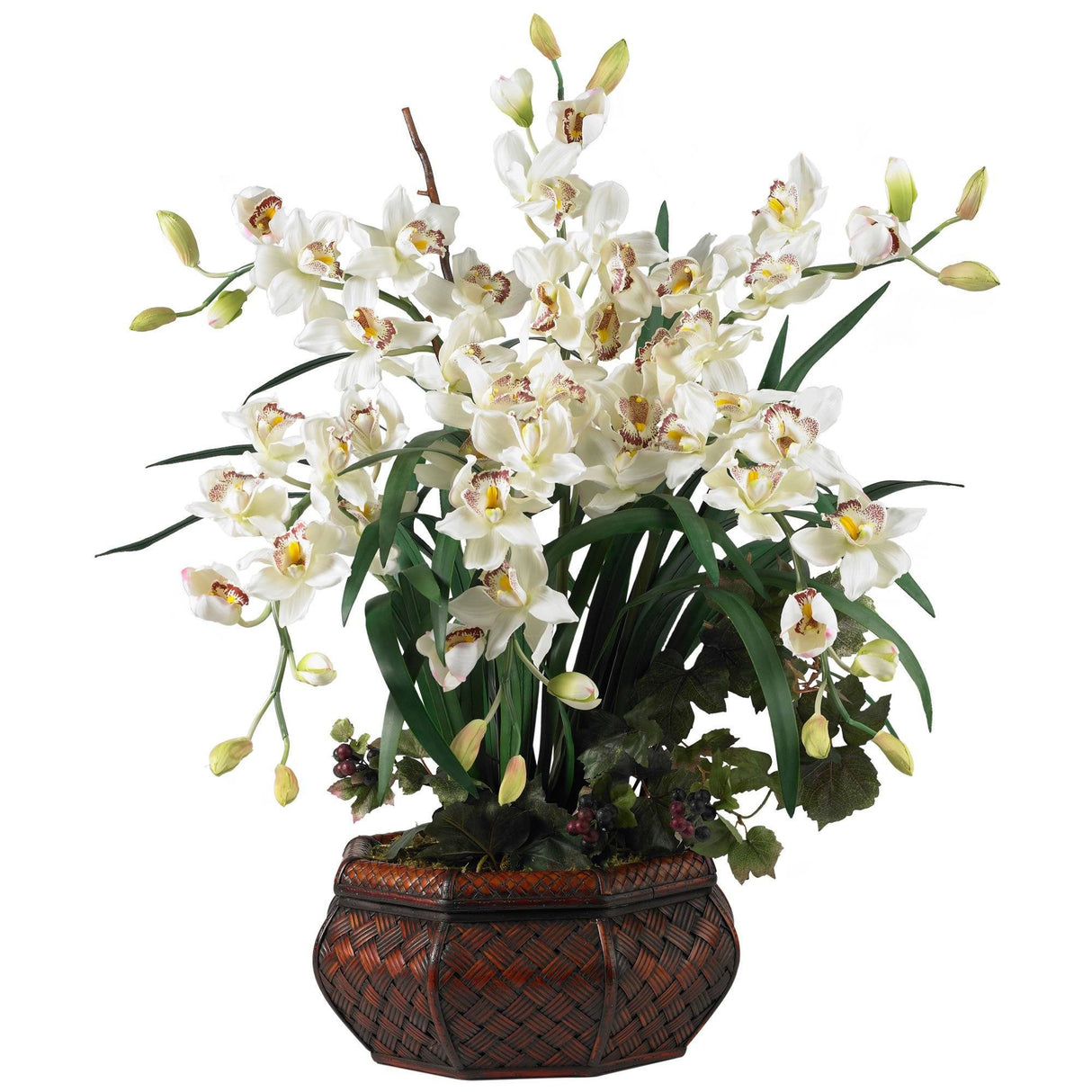 Large Cymbidium Silk Flower Arrangement-Arrangement-Parc Decor