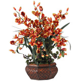 Large Cymbidium Silk Flower Arrangement-Arrangement-Parc Decor