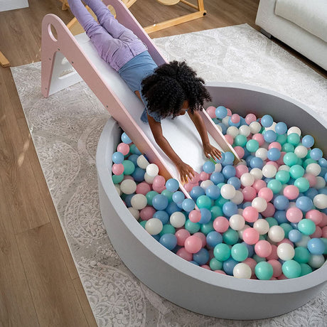 Large Foam Ball Pit with 400 Balls | 51" Square Soft Play Ball Pit for Toddlers (Climber Not Included)
