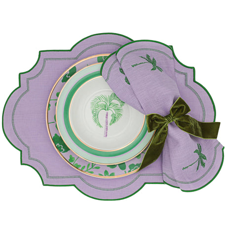 Large Forest Green Velvet Napkin Bow Tie - Set of 6-Napkin Holder-Parc Decor