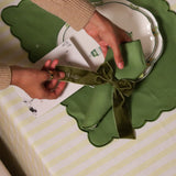 Large Forest Green Velvet Napkin Bow Tie - Set of 6-Napkin Holder-Parc Decor