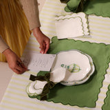 Large Forest Green Velvet Napkin Bow Tie - Set of 6-Napkin Holder-Parc Decor