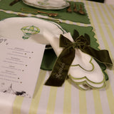 Large Forest Green Velvet Napkin Bow Tie - Set of 6-Napkin Holder-Parc Decor