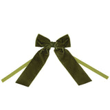 Large Forest Green Velvet Napkin Bow Tie - Set of 6-Napkin Holder-Parc Decor