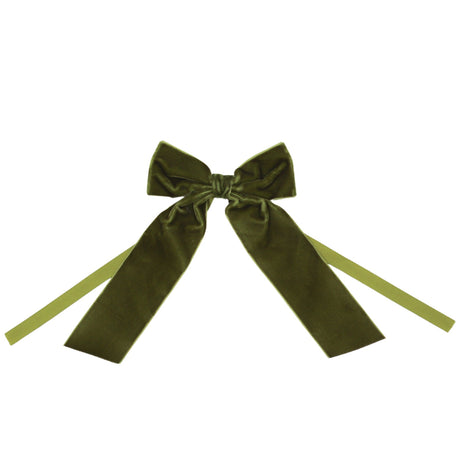 Large Forest Green Velvet Napkin Bow Tie - Set of 6-Napkin Holder-Parc Decor