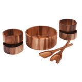 Large Salad Bowl with Servers and 4 Individuals - 327B7