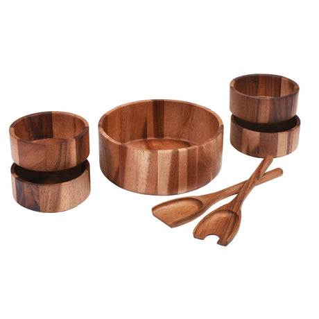 Large Salad Bowl with Servers and 4 Individuals - 327B7