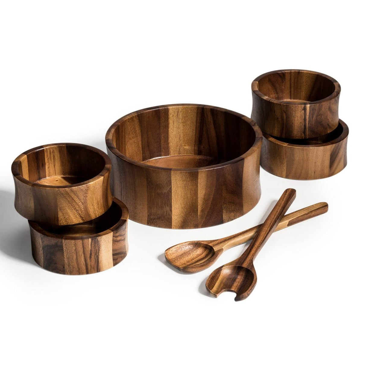 Large Salad Bowl with Servers and 4 Individuals - 328B7