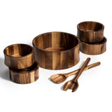 Large Salad Bowl with Servers and 4 Individuals - 328B7